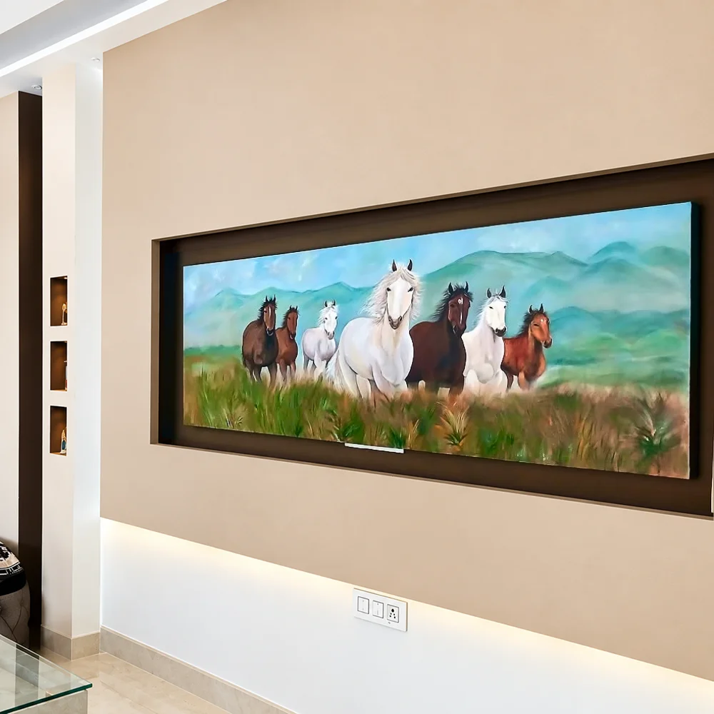 7 Horses Acrylic Painting