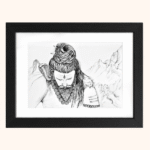 Dhyan — Shiva in Meditation-Black Wood and Glass Frame
