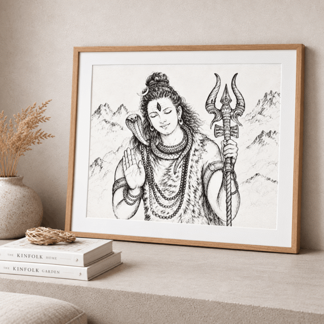 Lord Shiva in abhaya mudra