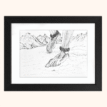 Shiva's Feet — Descent from Kailash-Black Wood and Glass Frame