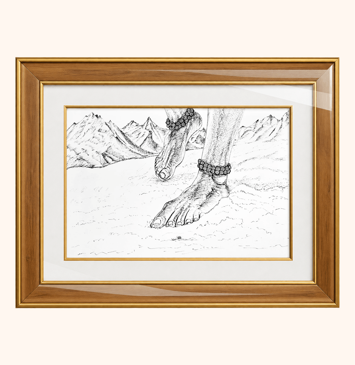 Shiva's Feet — Descent from Kailash-golden-frame