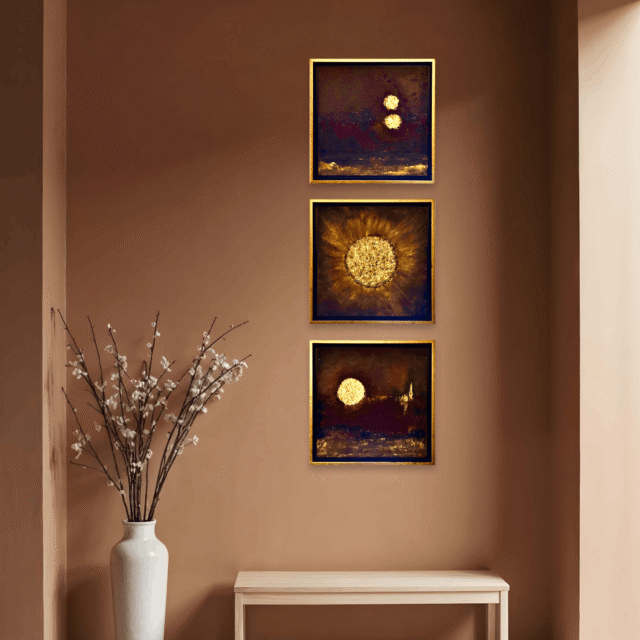 Three Suns - Set of 3 wall art