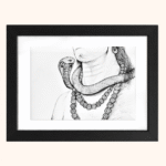 Vasuki — The Serpent at the Throat-Black Wood and Glass Frame