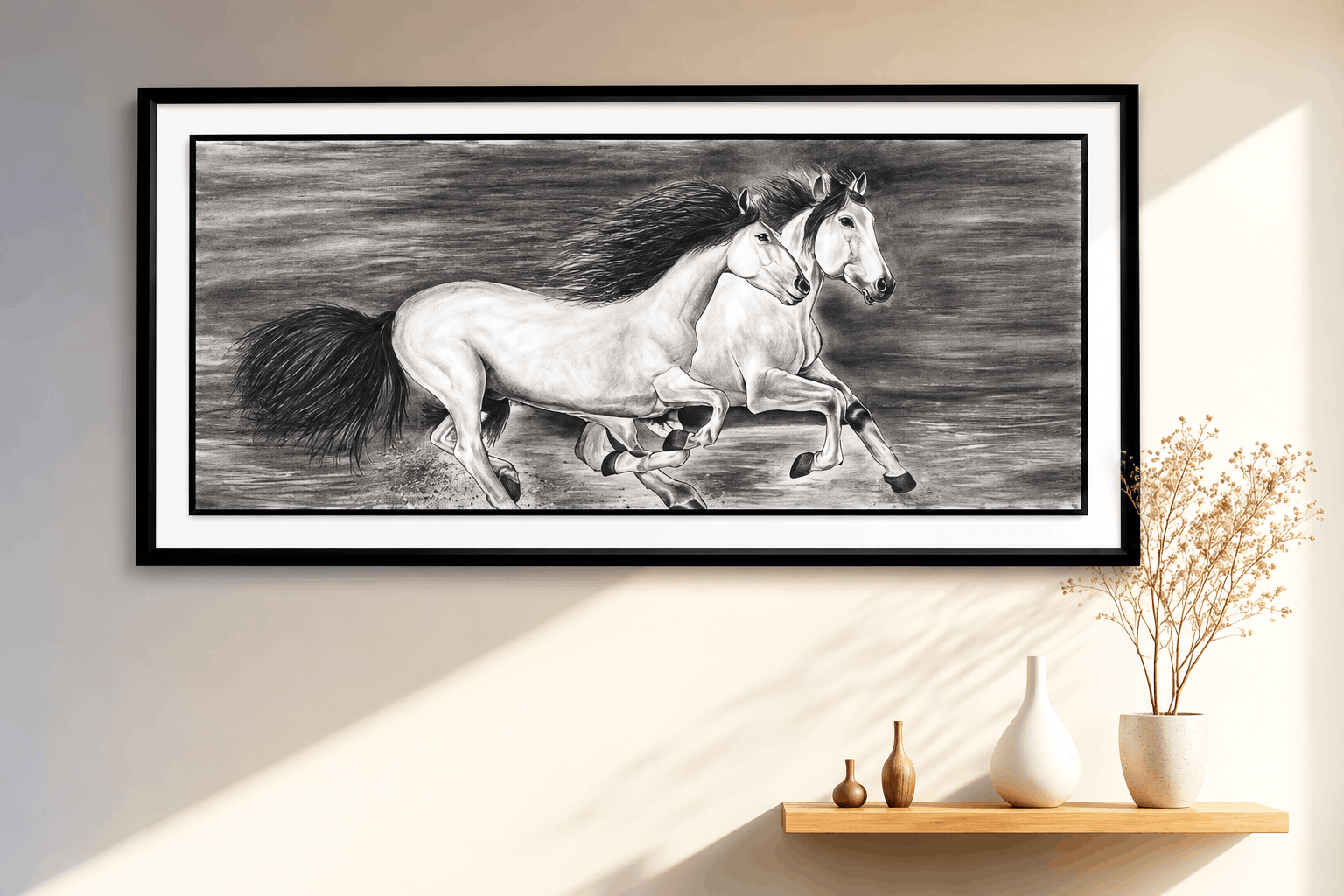 Twin Running Horses