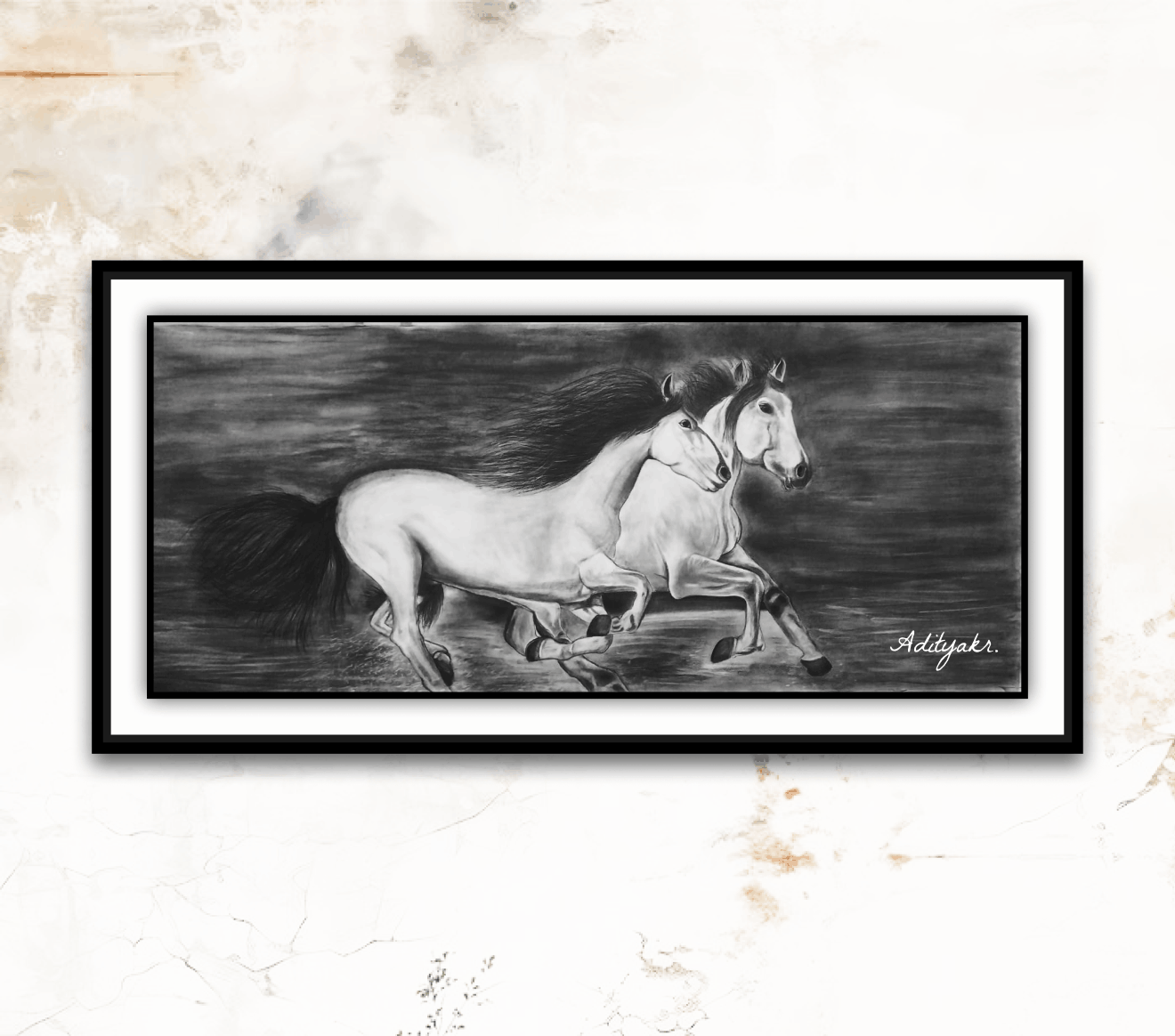 Twin Running Horses