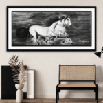 Two horses at gallop