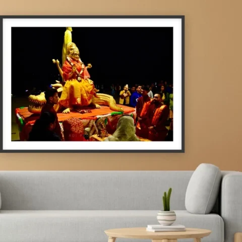 Varanasi Divine Sculpture Photography Print – Spiritual Indian Wall Art