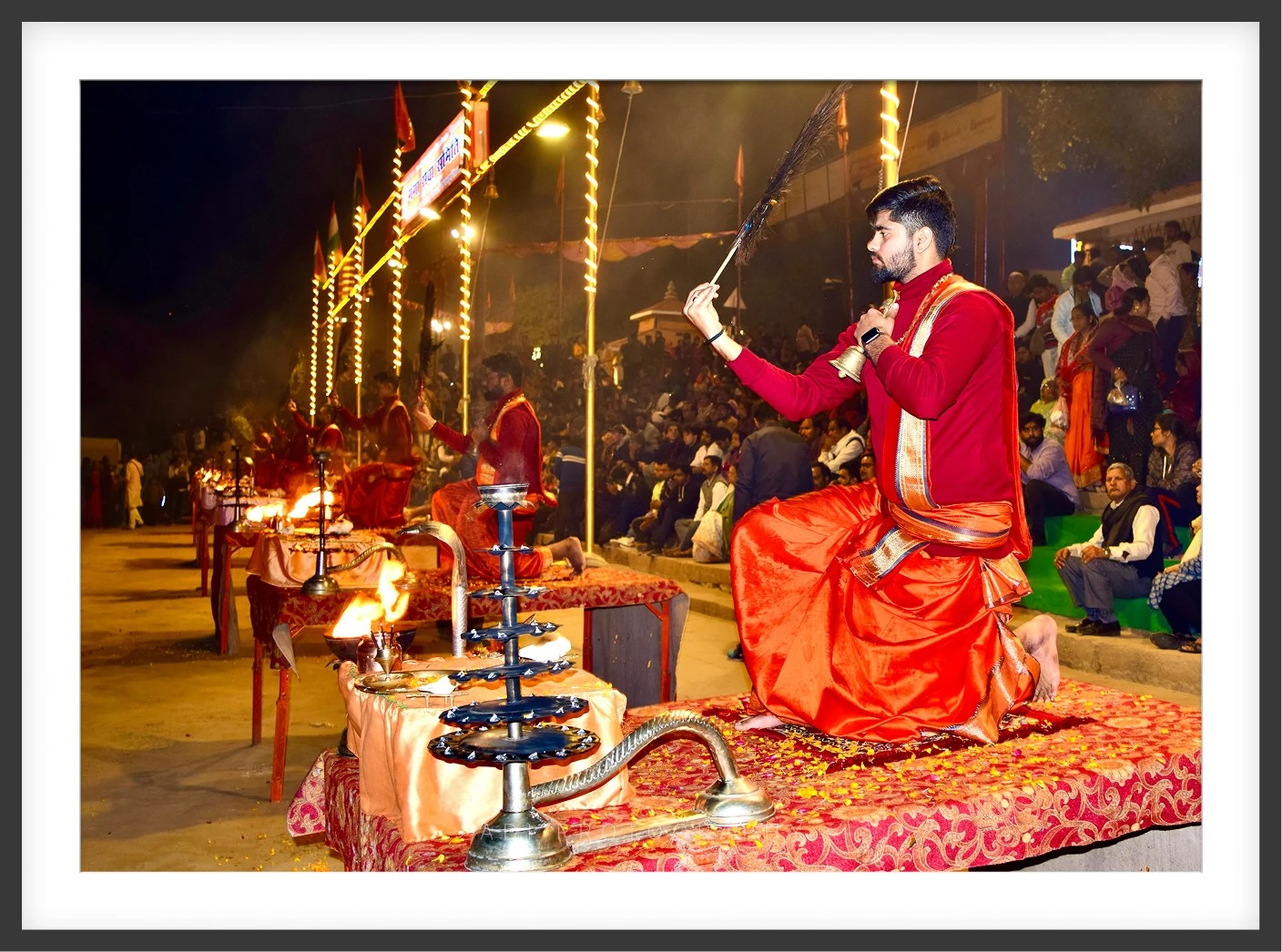 Ganga Aarti Varanasi Photography Print – Indian Spiritual Wall Art